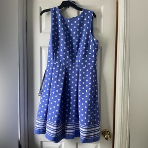 Liz Claiborne purple polka dotted dress with belt